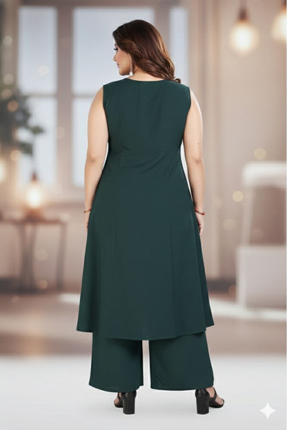 Women’s Cotton Flex Kurta Palazzo Set with Pockets