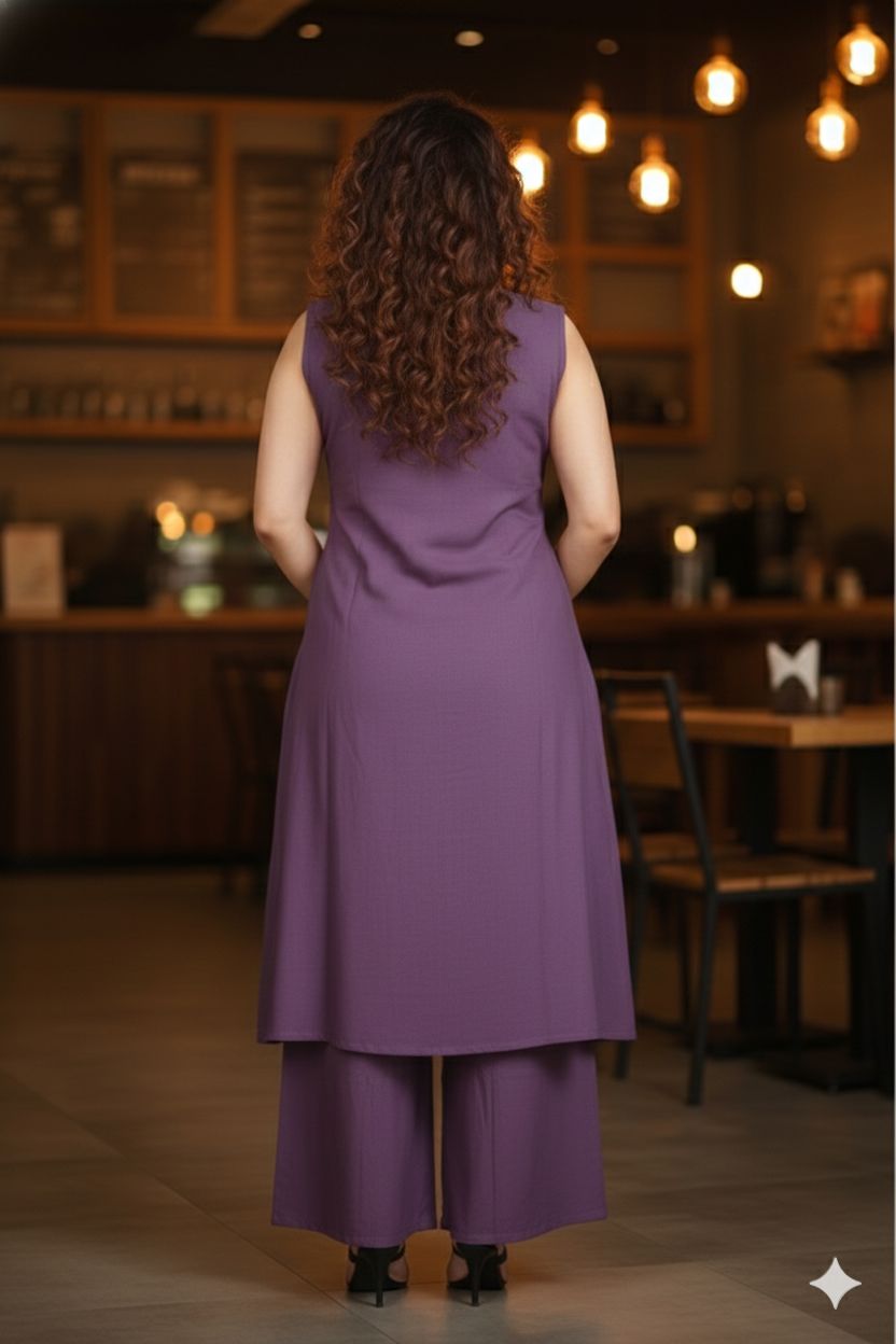 Women’s Cotton Flex Kurta Palazzo Set with Pockets