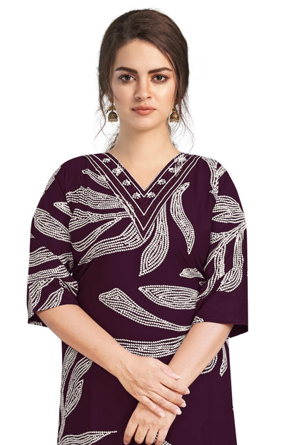 Women’s Wine Rayon Embroidered Co-Ord Set