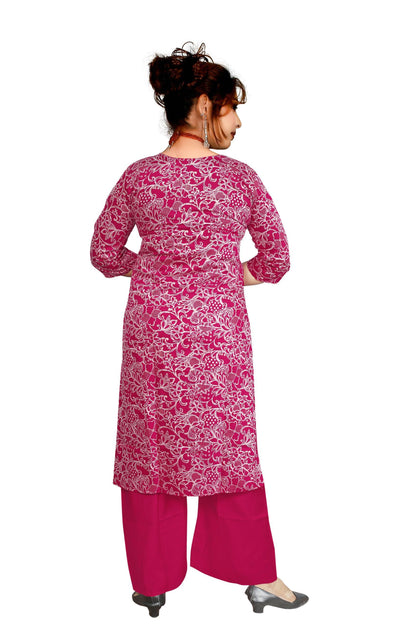Women’s Pink Rayon Embroidered Co-Ord Set