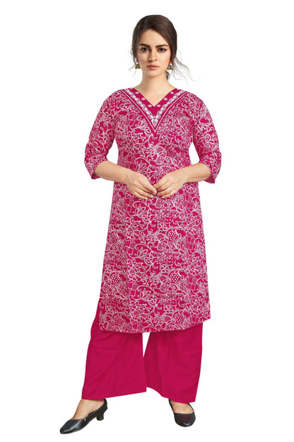Women’s Pink Rayon Embroidered Co-Ord Set