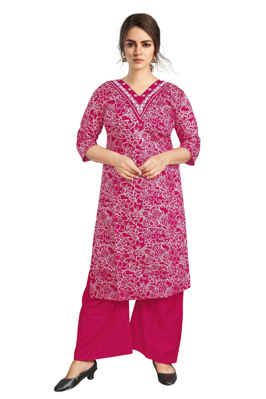 Women’s Pink Rayon Embroidered Co-Ord Set