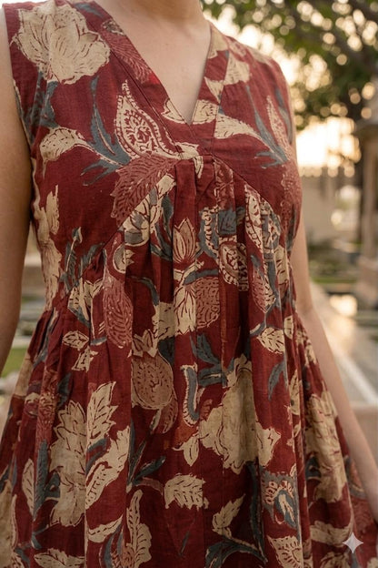Women’s Cotton Short Kurti – Printed Flared Casual Kurti