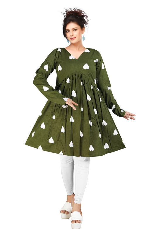 Jaipuri Cotton Tunic Aliya Top – Full Sleeve Printed Women’s Top