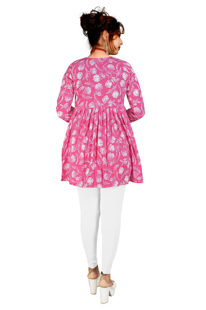 Jaipuri Cotton Tunic Aliya Top – Full Sleeve Floral Printed Women’s Top