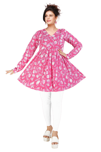 Jaipuri Cotton Tunic Aliya Top – Full Sleeve Floral Printed Women’s Top